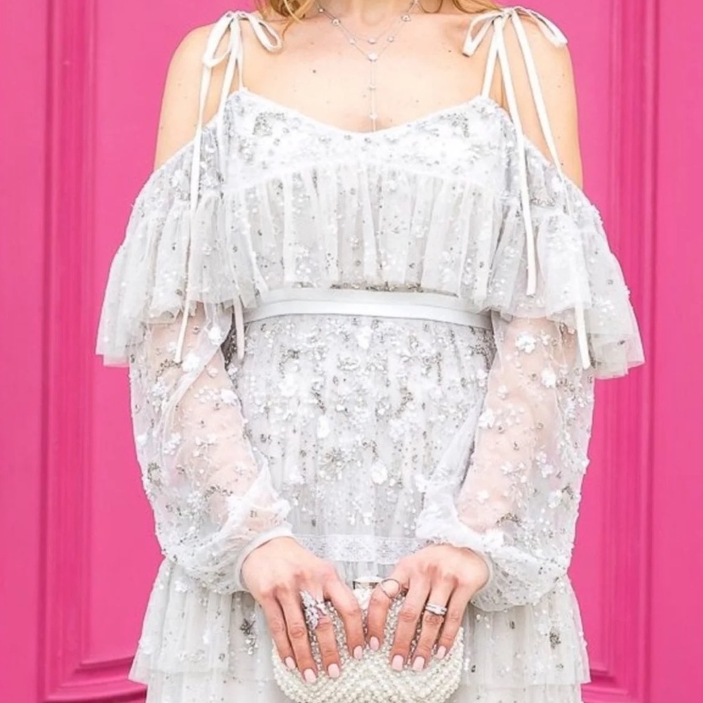 Needle And Thread Supernova Beaded Ruffle Dress - image 1